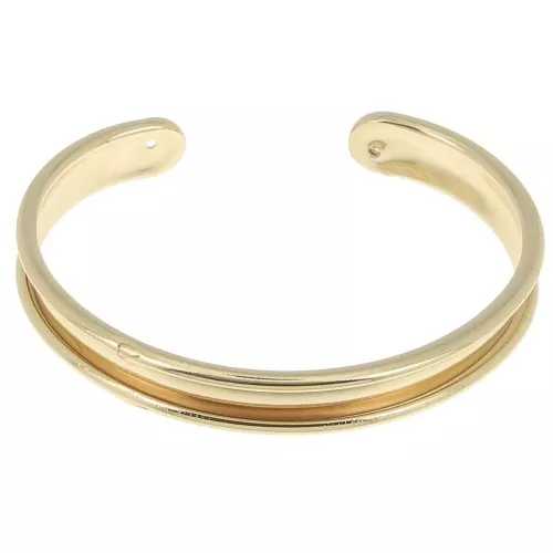 Base in ottone per bracciale Eco con bordo incurvato mm. 10 dorato x1