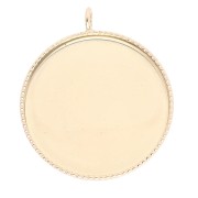 Ciondolo per cabochon con base piatta 18 mm - Oro x1