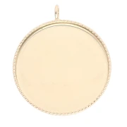 Ciondolo per cabochon con base piatta 18 mm - Oro x1
