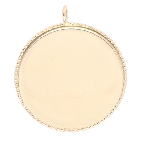 Ciondolo per cabochon con base piatta 18 mm - Oro x1