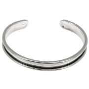 Base in ottone per bracciale Eco con bordo incurvato mm. 10 rodiato x1