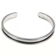 Base in ottone per bracciale Eco con bordo incurvato mm. 10 rodiato x1