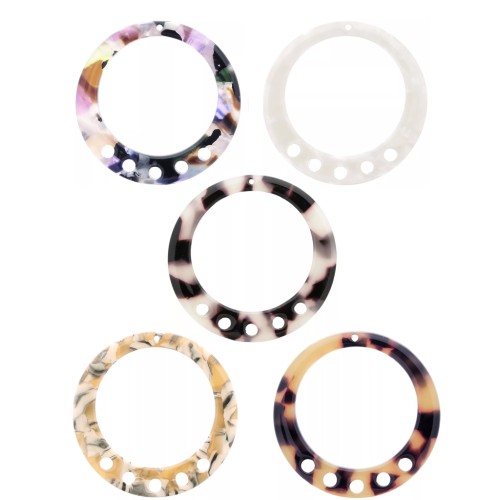 Regalo - Pendenti - Candelieri scavati in acetato da 36 mm - Colori casuali x2