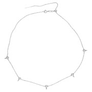 Collana a maglia a pallina da 1,5 mm con 5 perle di fermatura da 5 mm - Acciaio inossidabile 304 x1