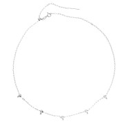 Collana a maglia Forzatina da 1,6 mm con 5 perle di fermatura da 4 mm in acciaio inossidabile 304, lunghezza 47 cm