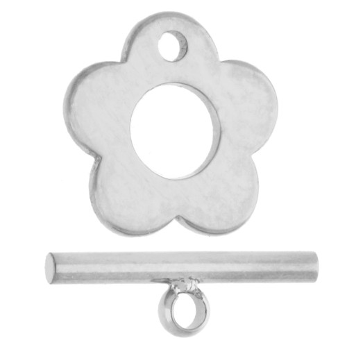 Chiusura a T con fiore da 8 mm - Acciaio inossidabile 304 x1