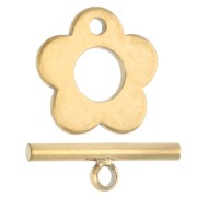 Chiusura a T con fiore da 8 mm - Acciaio inossidabile 304 Dorato x1