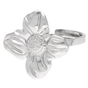 Anello a forma di fiore regolabile 18 mm - Taglie da 50 a 58 - Acciaio inossidabile 316 x1