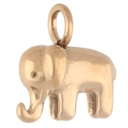 Ciondolo a forma di elefante 13 mm - Acciaio inossidabile 316 Dorato x1