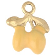 Ciondolo a forma di limoni 13x11 mm in resina epossidica - Acciaio inossidabile 316 Dorato - Giallo x1