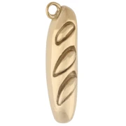 Ciondolo a forma di baguette 18x5 mm - Acciaio inossidabile 316 Dorato x1
