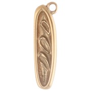 Ciondolo a forma di baguette 18x5 mm - Acciaio inossidabile 316 Dorato x1