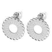 Orecchini perno rotondi con fori multipli da 14 mm - anello aperto - Acciaio inossidabile 316L x2|raw }}