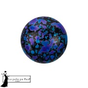 Cabochon rotondo in vetro di Puca® 14 mm - Enamel Blue x1
