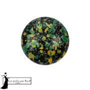 Cabochon rotondo in vetro di Puca® 14 mm - Enamel Green x1