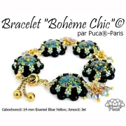 Cabochon rotondo in vetro di Puca® 14 mm - Enamel Grey x1