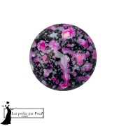 Cabochon rotondo in vetro di Puca® 14 mm - Enamel Pink x1