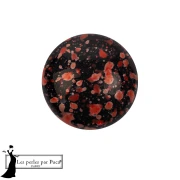 Cabochon rotondo in vetro di Puca® 14 mm - Enamel Red x1