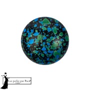 Jet - Cabochon rotondo in vetro di Puca® 14 mm - Smalto turchese x1 Cabochon rotondo in vetro di Puca® 14 mm - Smalto turchese x1