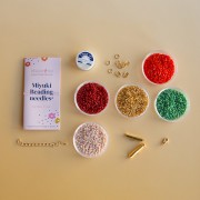 I miei gioielli fai da te - Kit per bracciale a manica con motivo floreale, intrecciato al telaio