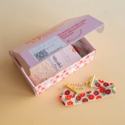 I miei gioielli fai da te - Kit per bracciale a manica con motivo floreale, intrecciato al telaio