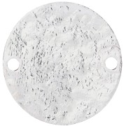 Distanziatore rotondo da 15 mm con effetto martellato - Placcato argento fino x1