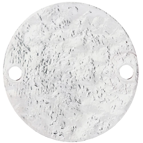 Distanziatore rotondo da 15 mm con effetto martellato - Placcato argento fino x1