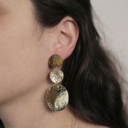 Distanziatore rotondo da 15 mm con effetto martellato - Placcato argento fino x1