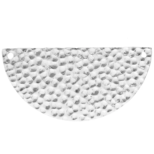 Pendente distanziatore a mezzaluna martellato 15x30 mm - Placcato argento fino x1