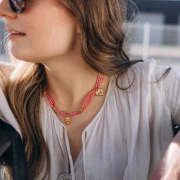 I miei gioielli fai da te - Kit per collana con nastro in percalle e ciondoli a forma di cuore