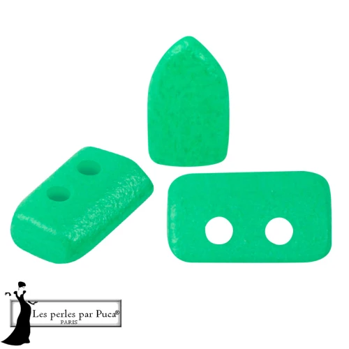 Perla in vetro Piros® di Puca® 2x5 mm - Verde scuro neon x10 g