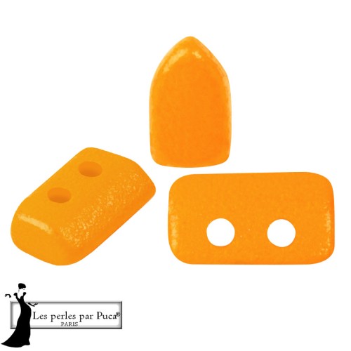 Perla in vetro Piros® di Puca® 2x5 mm - Arancione neon x10 g