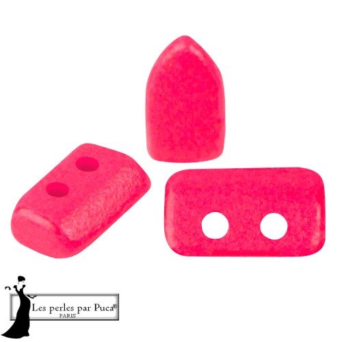 Perla in vetro Piros® di Puca® 2x5 mm - Rosa neon x10 g
