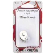 Chiusura magnetica da 18 mm per pochette e borse - Argento x1
