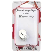Chiusura magnetica da 18 mm per pochette e borse - Argento x1