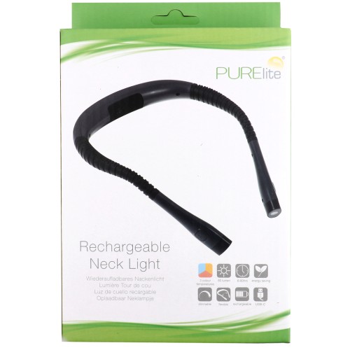 Lampada da collo a LED ricaricabile con cavo USB in dotazione PURElite x1