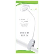 Lampada con lente d'ingrandimento a LED ricaricabile PURElite con clip x1|raw }}