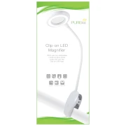 Lampada con lente d'ingrandimento a LED ricaricabile PURElite con clip x1