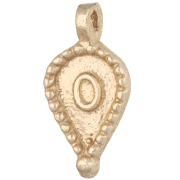 Pendente etnico a goccia lavorato, 23x11,5 mm - Dorato chiaro x1