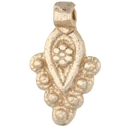 Pendente etnico a goccia 21x13 mm con palline - Dorato chiaro x1