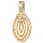 Ciondolo ovale scanalato 19x9 mm con palline - Dorato chiaro x1
