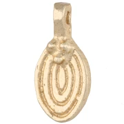Ciondolo ovale scanalato 19x9 mm con palline - Dorato chiaro x1