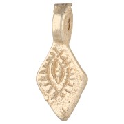 Ciondolo a forma di rombo 17x8 mm - motivo occhio - Dorato chiaro x1