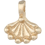 Ciondolo a forma di ventaglio 14x13 mm con palline - Dorato chiaro x1
