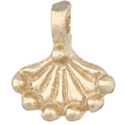 Ciondolo a forma di ventaglio 14x13 mm con palline - Dorato chiaro x1