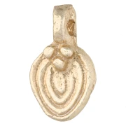 Ciondolo ovale irregolare in stile etnico 14x8 mm - Dorato chiaro x1