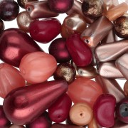 Bronzo - Assortimento di perle boheme - Mix granato x50g Assortimento di perle boheme - Mix granato x50g