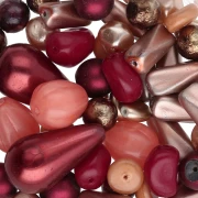 Assortimento di perle boheme - Mix granato x50g
