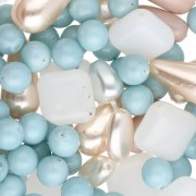 Assortimento di perle bohémien - Mix Baby Blue x50g