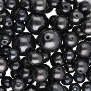 Gunmetal - Assortimento di perle bohemien - Mix Black x 50 g Assortimento di perle bohemien - Mix Black x 50 g